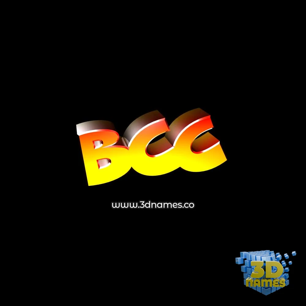bcc in Black Background style - 3D name wallpaper