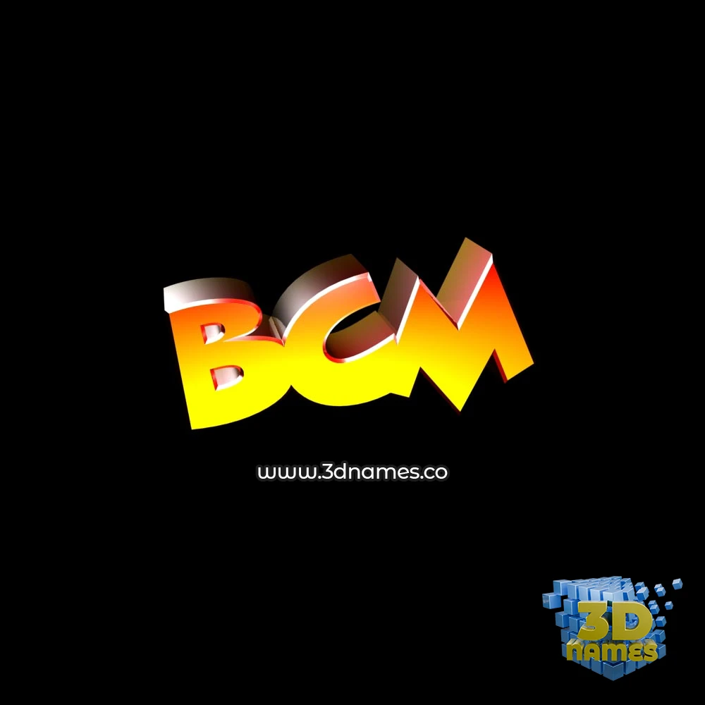 bcm in Black Background style - 3D name wallpaper
