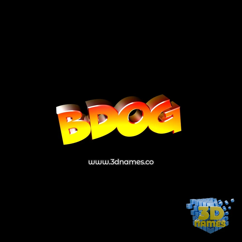 bdog in Black Background style - 3D name wallpaper