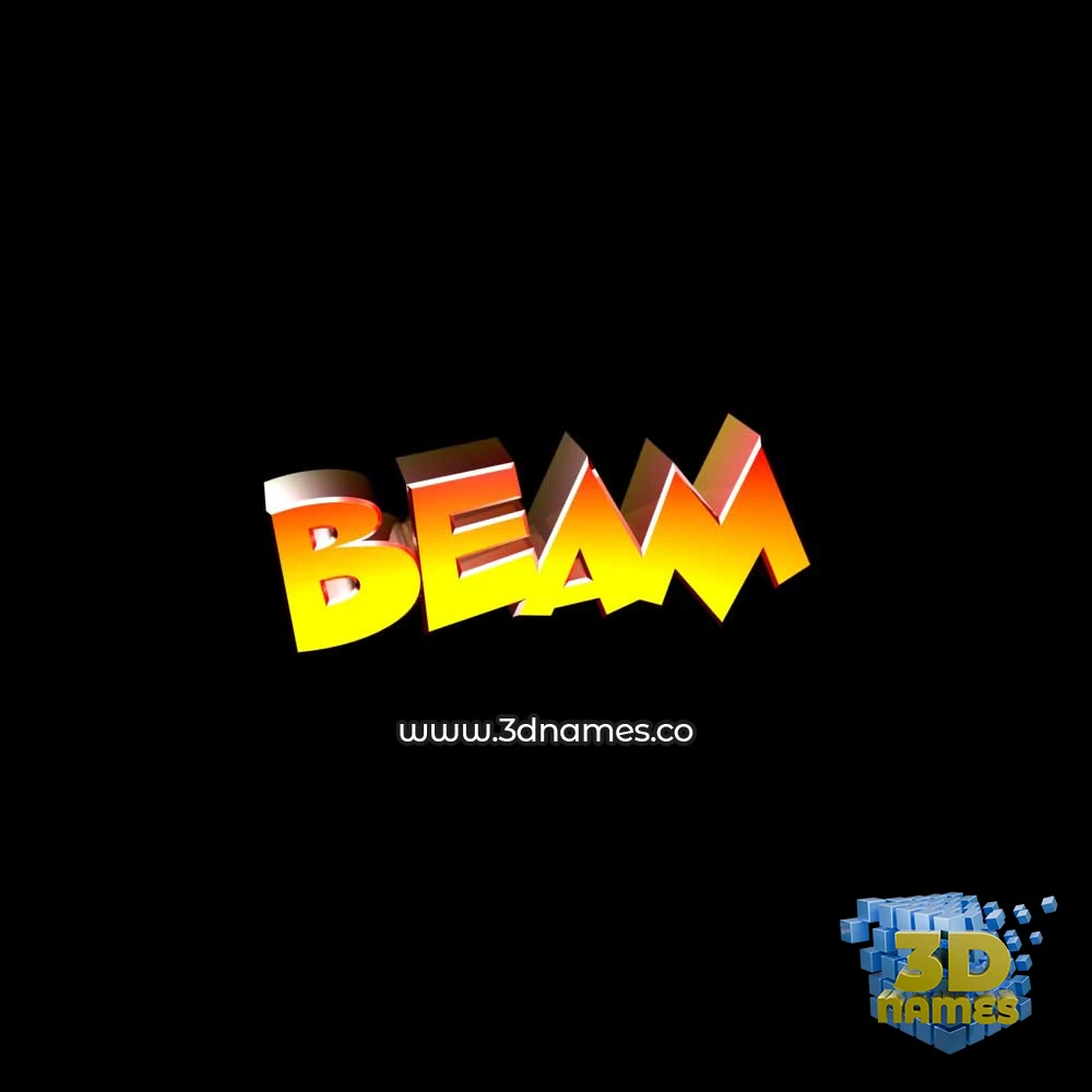 beam in Black Background style - 3D name wallpaper
