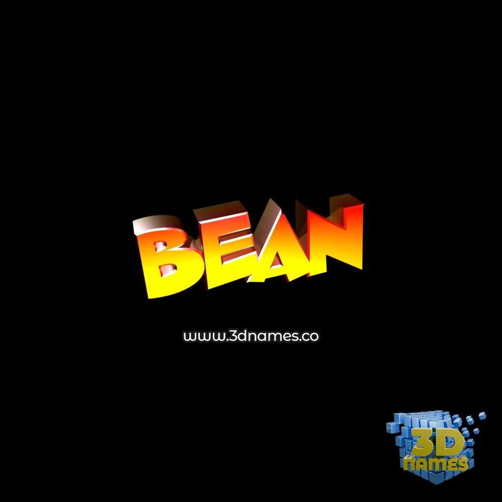 bean in Black Background style - 3D name wallpaper