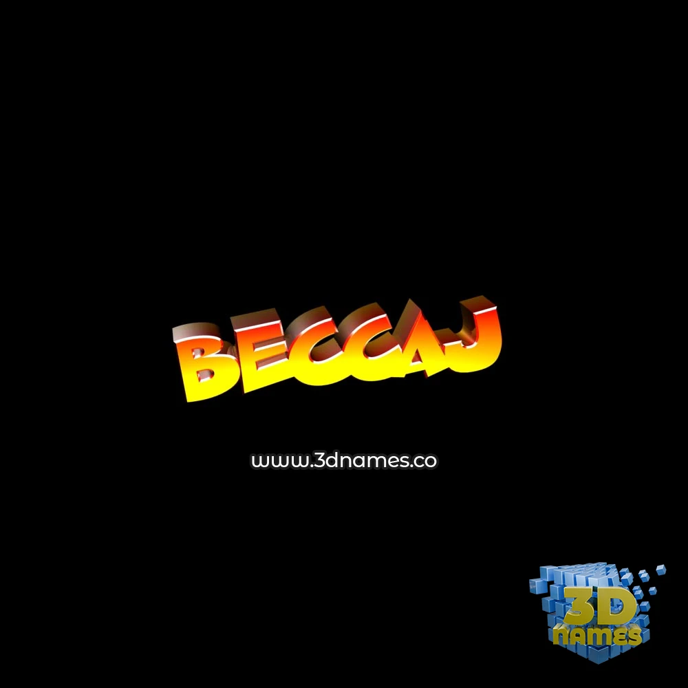 beccaj in Black Background style - 3D name wallpaper