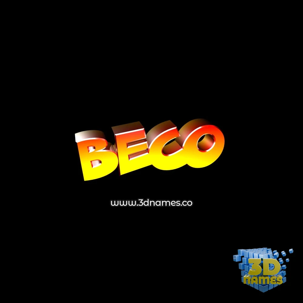 beco in Black Background style - 3D name wallpaper