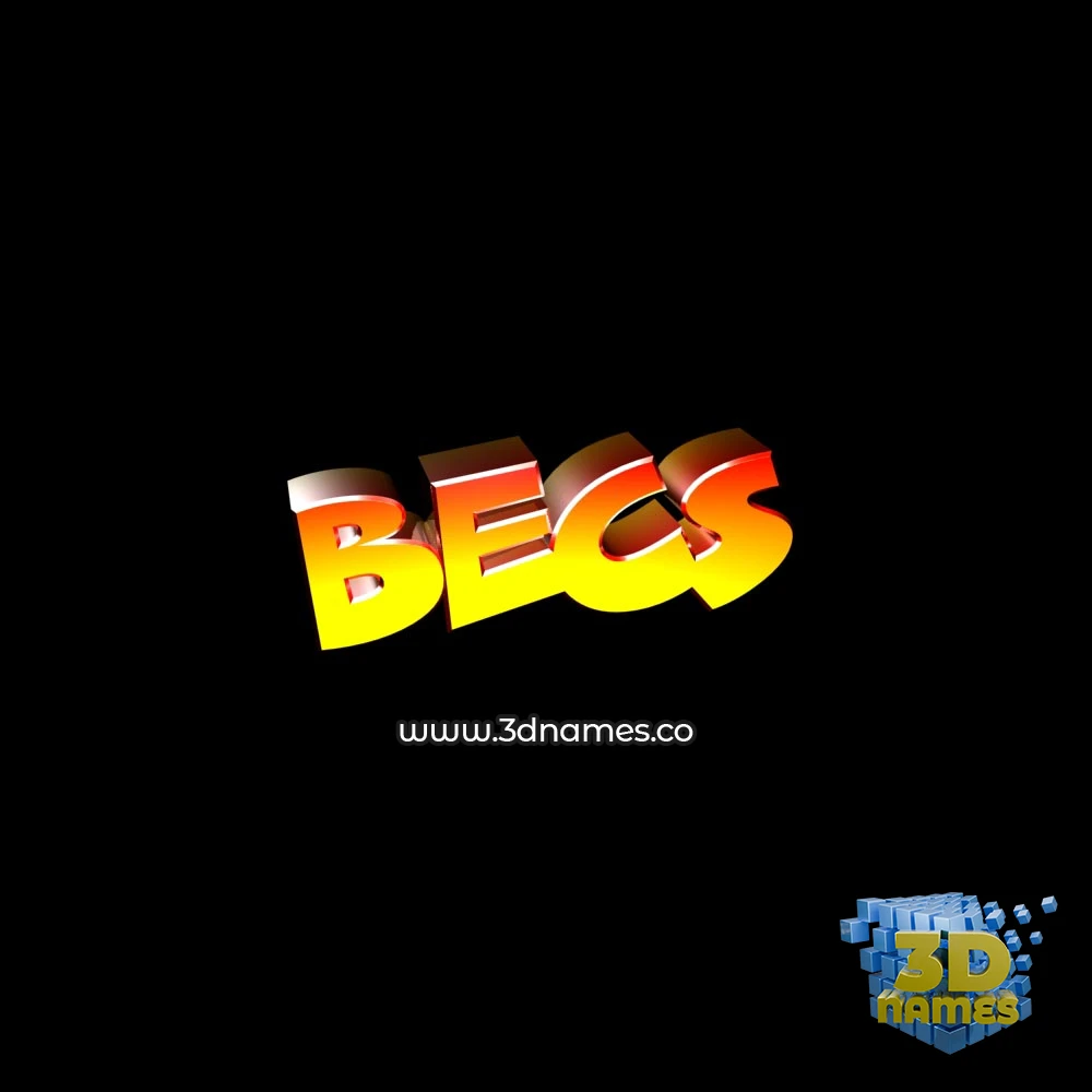 becs in Black Background style - 3D name wallpaper