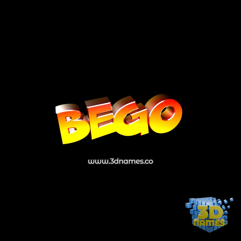 bego in Black Background style - 3D name wallpaper