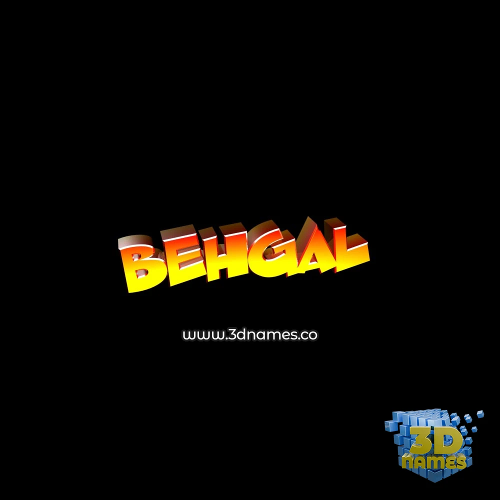 behgal in Black Background style - 3D name wallpaper