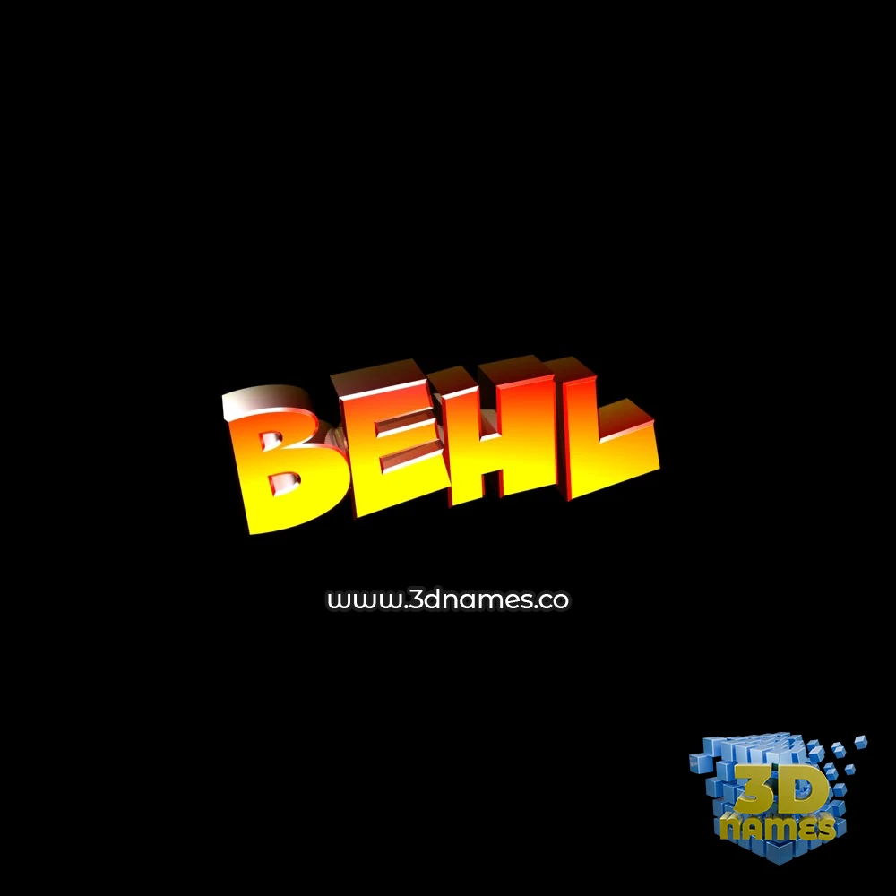 behl in Black Background style - 3D name wallpaper