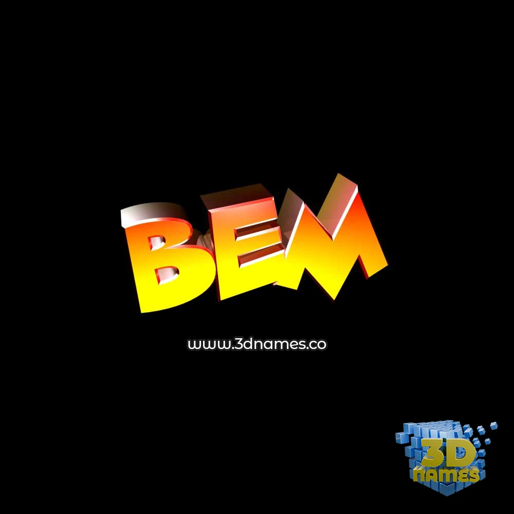 bem in Black Background style - 3D name wallpaper