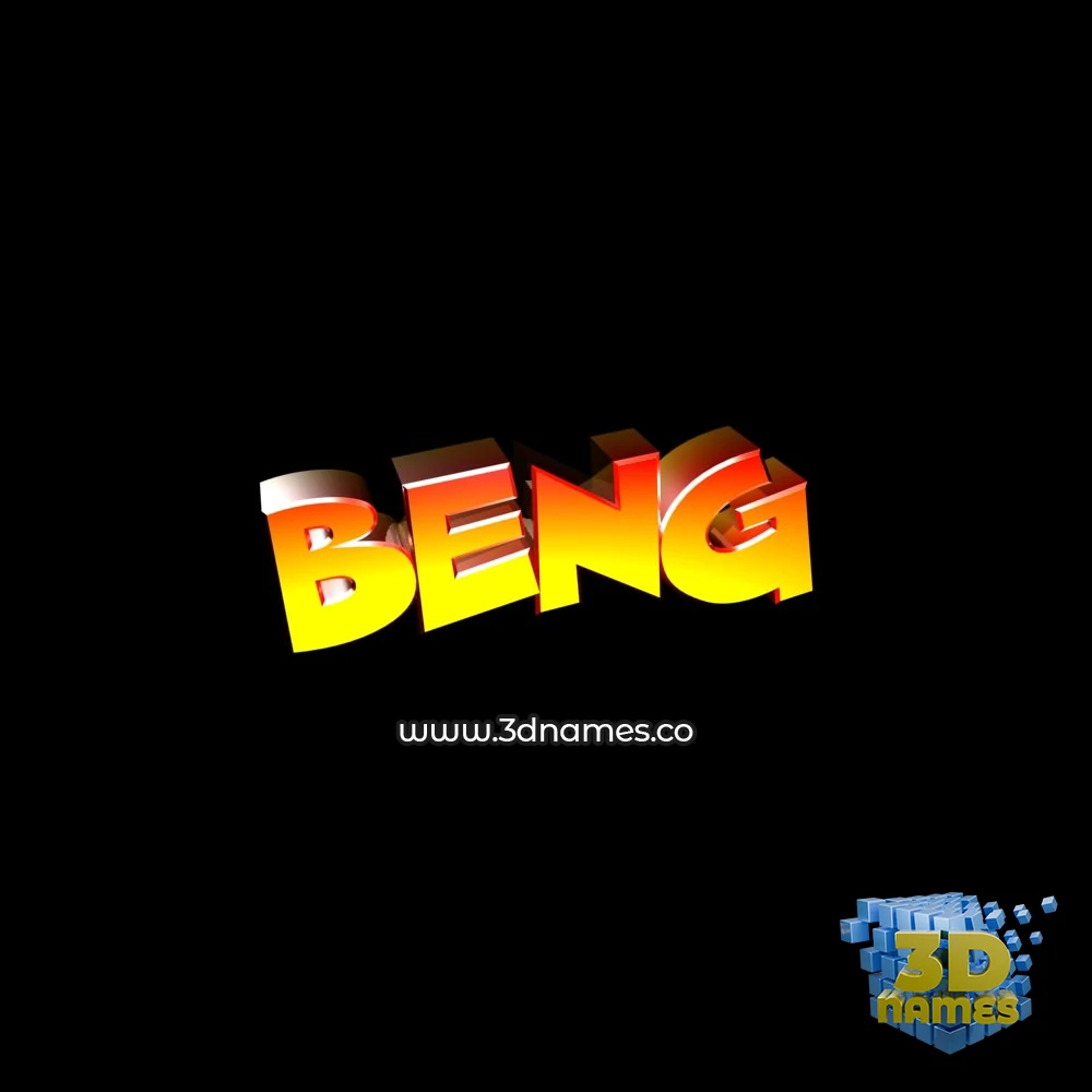 beng in Black Background style - 3D name wallpaper