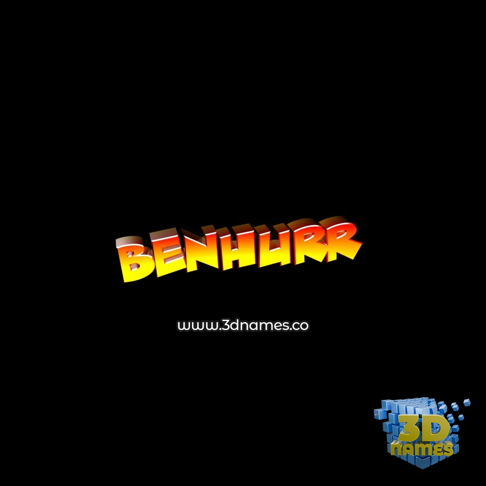 benhurr in Black Background style - 3D name wallpaper