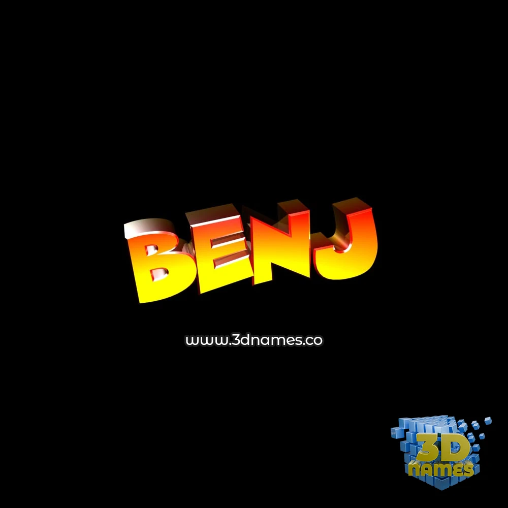 benj in Black Background style - 3D name wallpaper