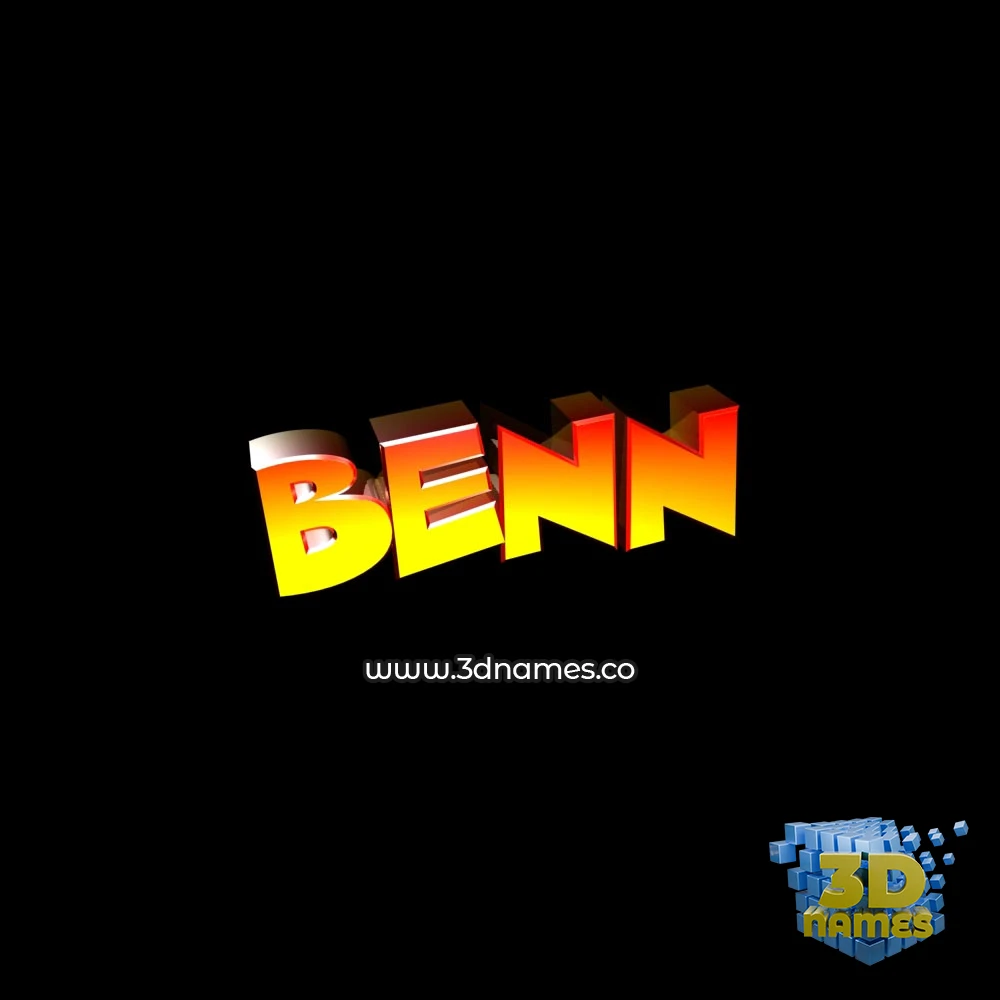 benn in Black Background style - 3D name wallpaper
