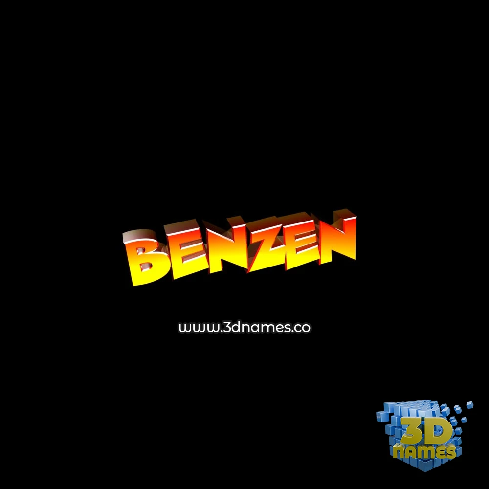 benzen in Black Background style - 3D name wallpaper