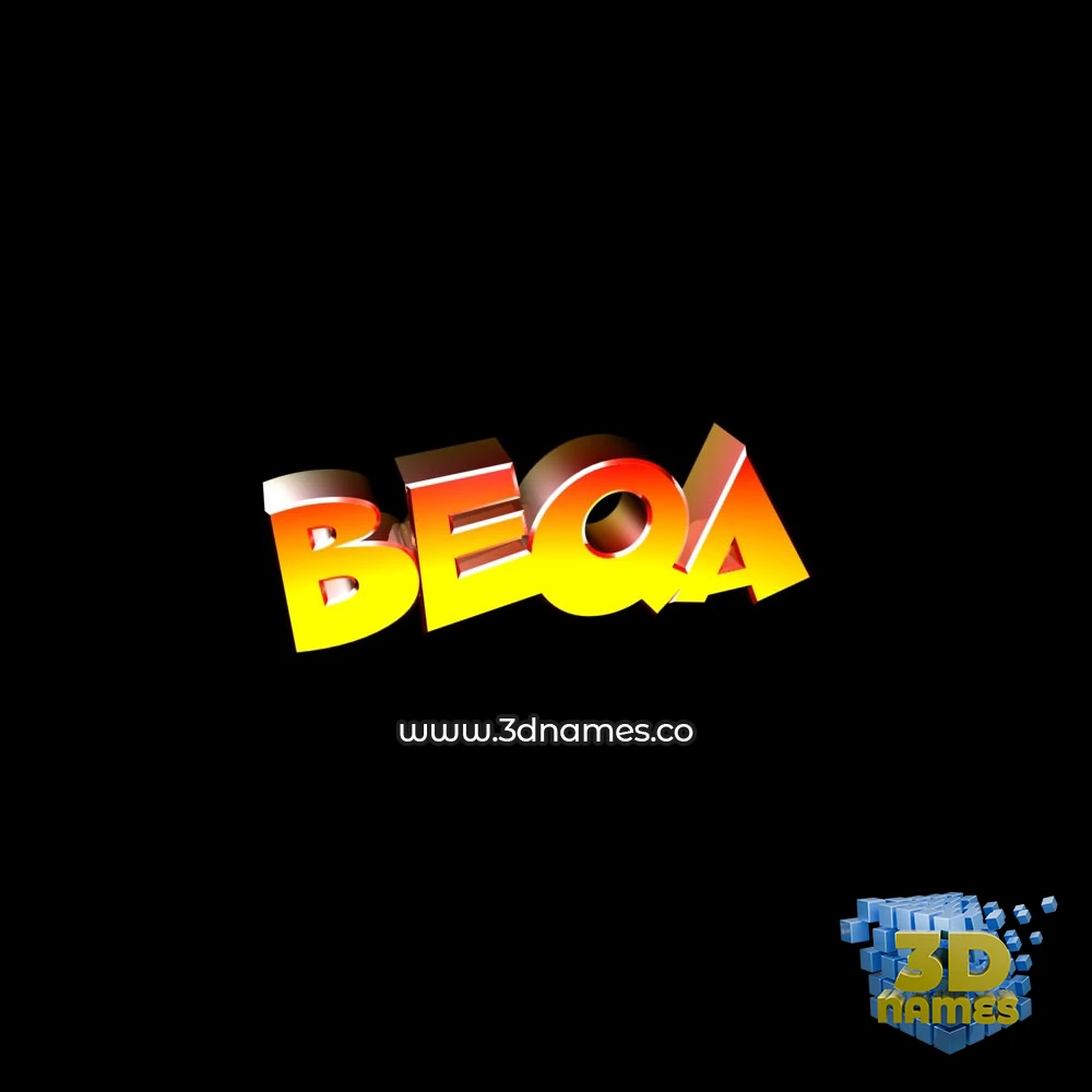 beqa in Black Background style - 3D name wallpaper