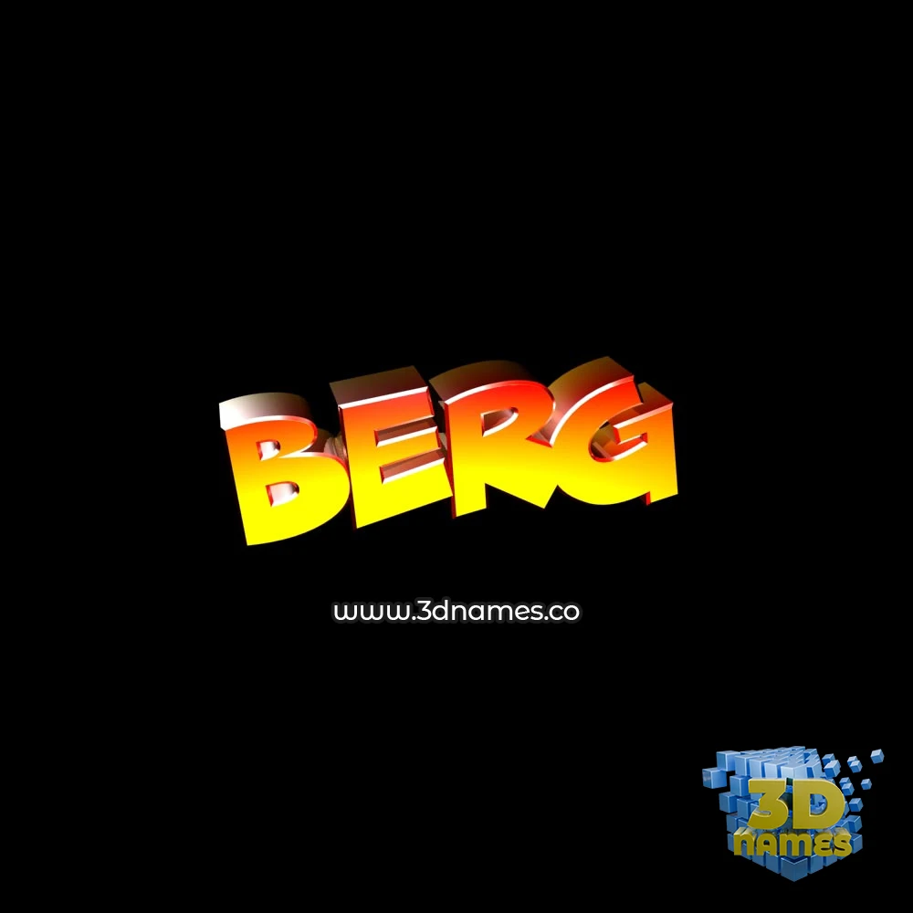 berg in Black Background style - 3D name wallpaper