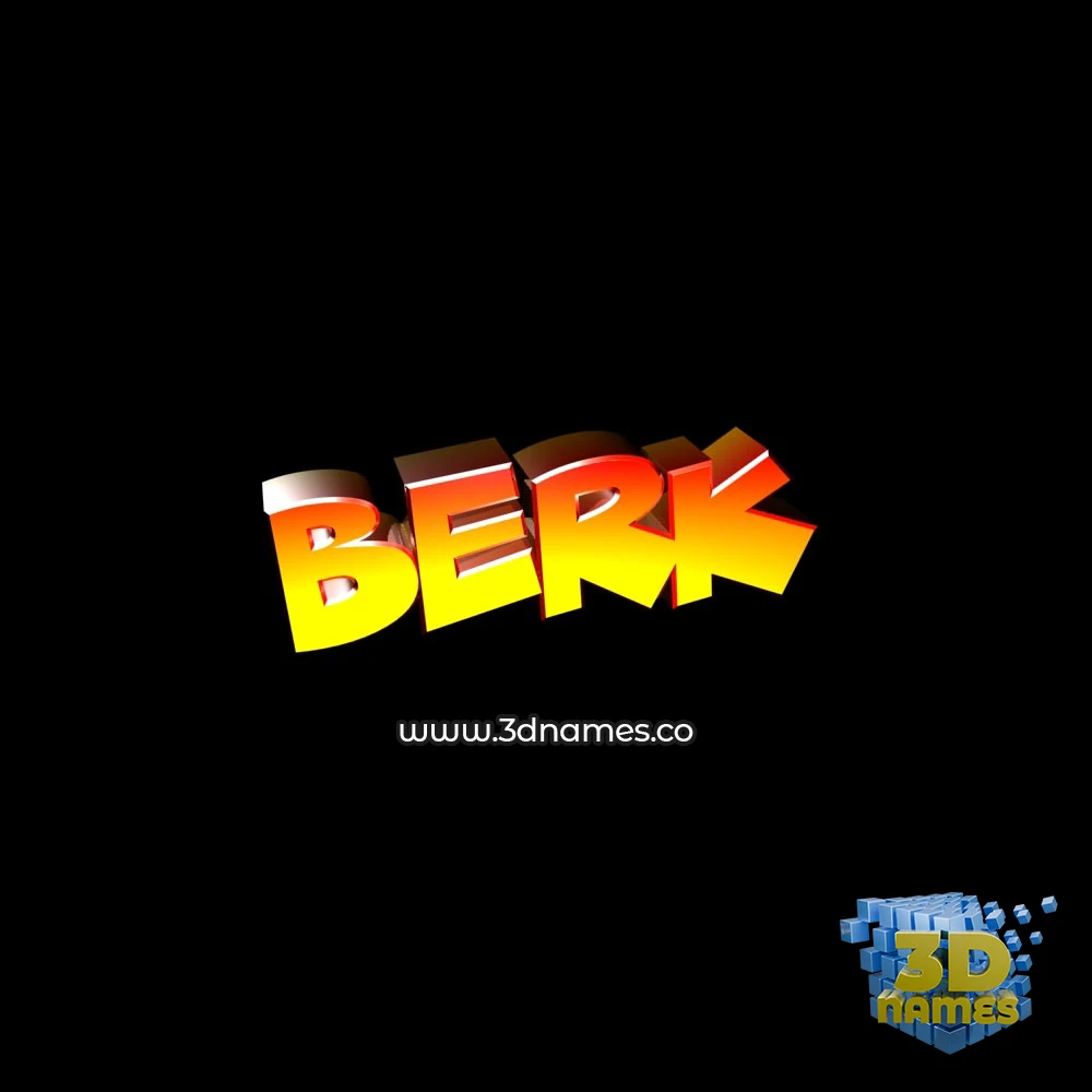 berk in Black Background style - 3D name wallpaper