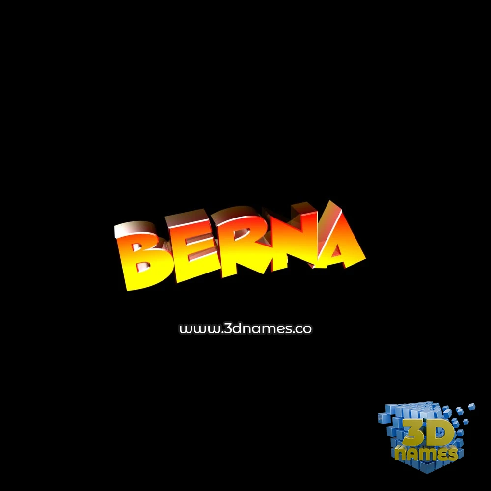 berna in Black Background style - 3D name wallpaper