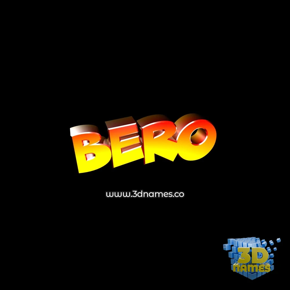 bero in Black Background style - 3D name wallpaper
