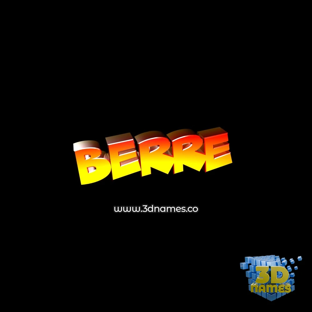 berre in Black Background style - 3D name wallpaper