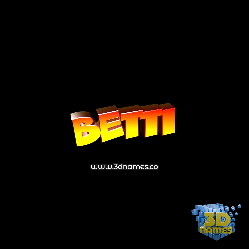 betti in Black Background style - 3D name wallpaper