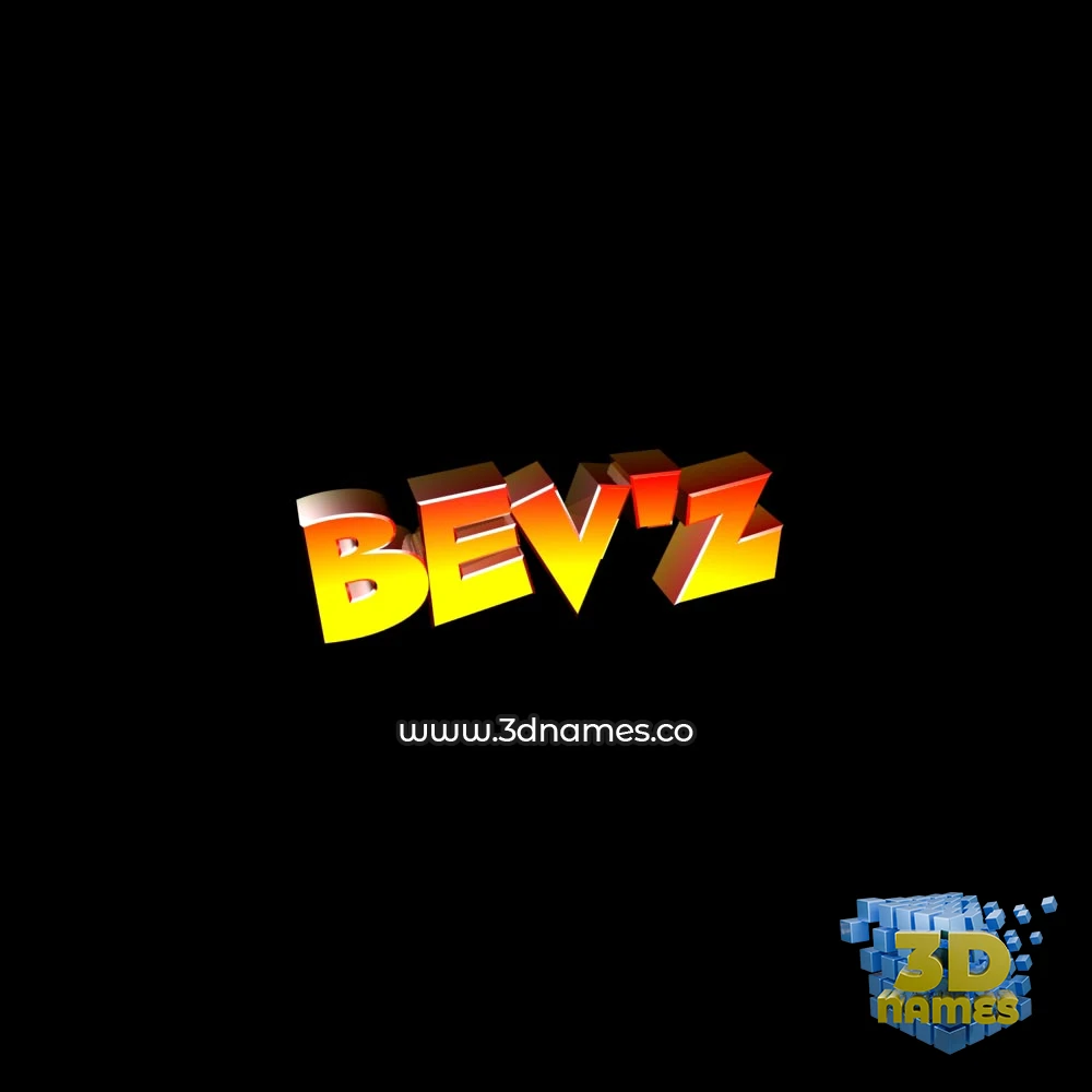 bev'z in Black Background style - 3D name wallpaper