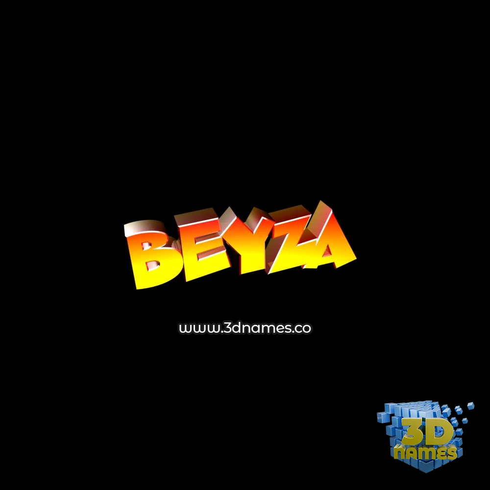 beyza in Black Background style - 3D name wallpaper