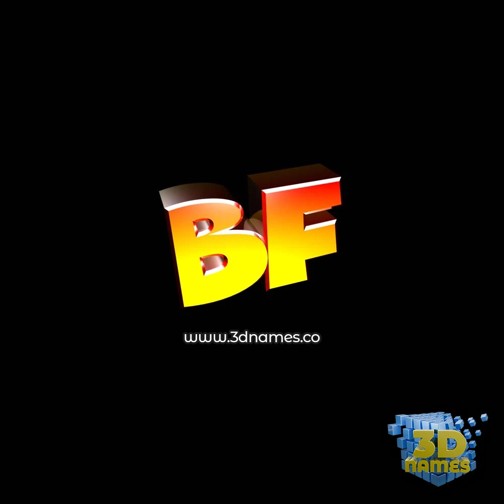 bf in Black Background style - 3D name wallpaper