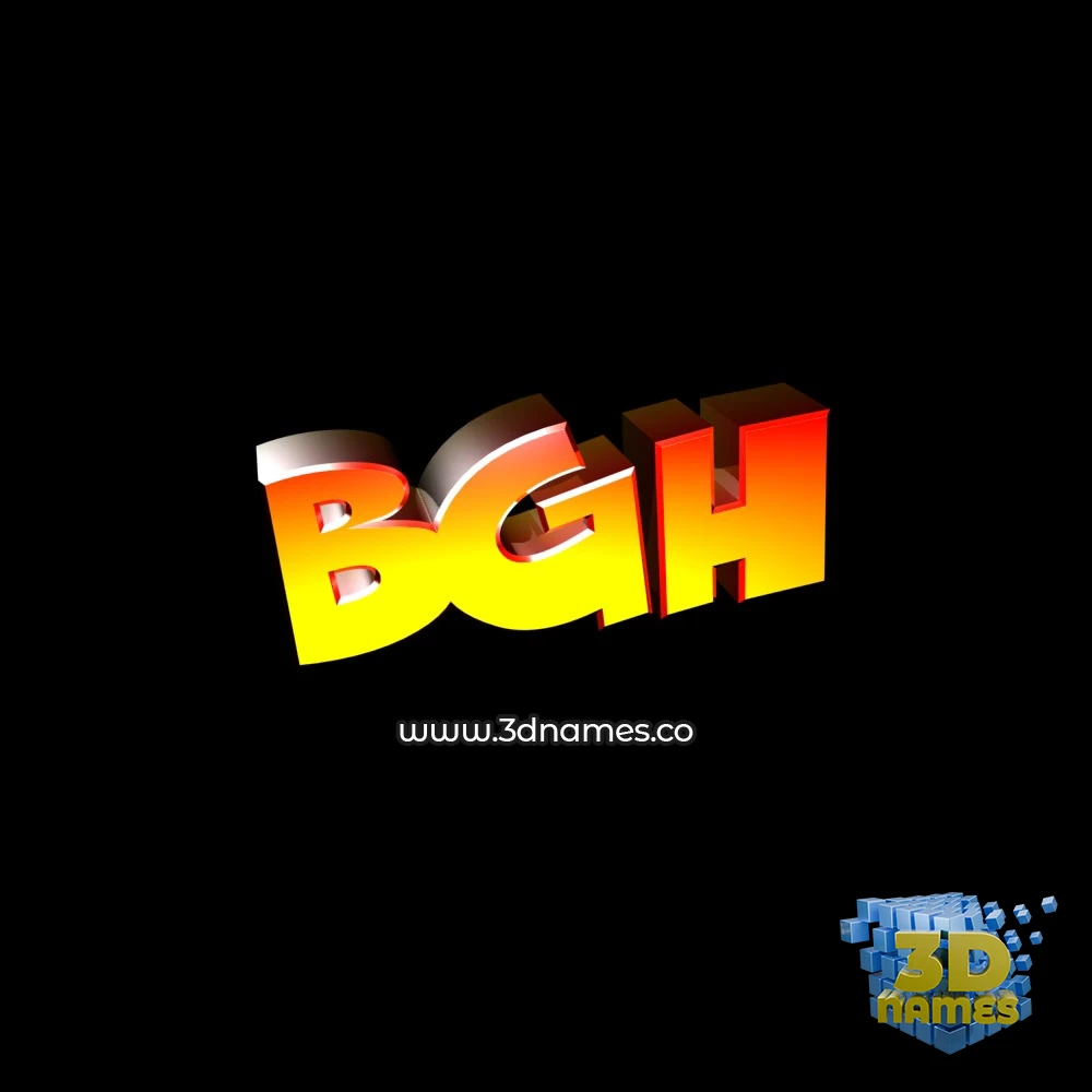 bgh in Black Background style - 3D name wallpaper