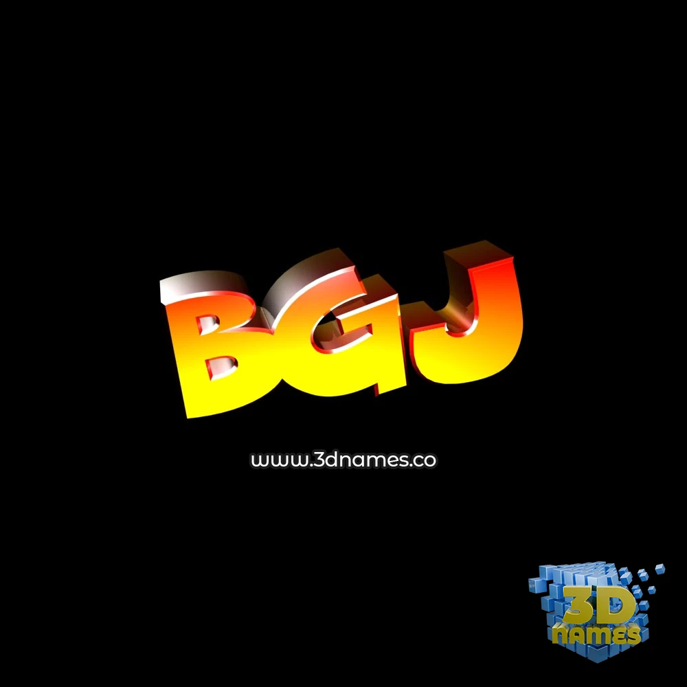 bgj in Black Background style - 3D name wallpaper