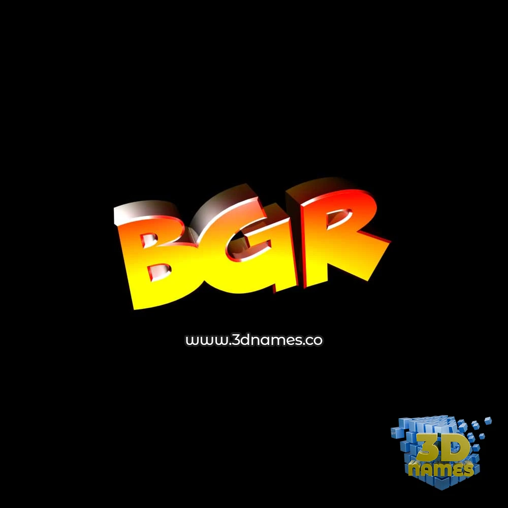 bgr in Black Background style - 3D name wallpaper