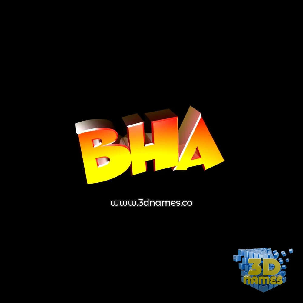 bha in Black Background style - 3D name wallpaper