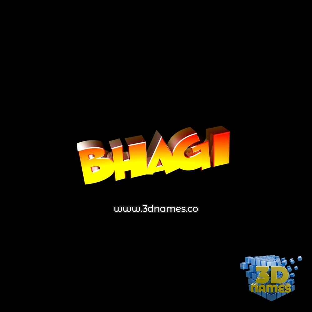bhagi in Black Background style - 3D name wallpaper