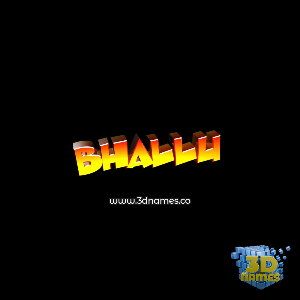 bhallu in Black Background style - 3D name wallpaper