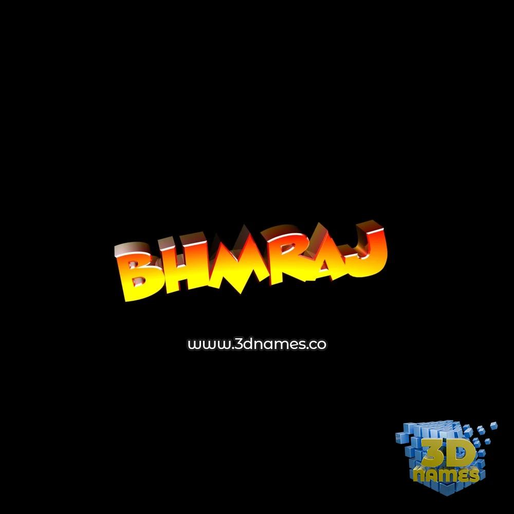 bhmraj in Black Background style - 3D name wallpaper