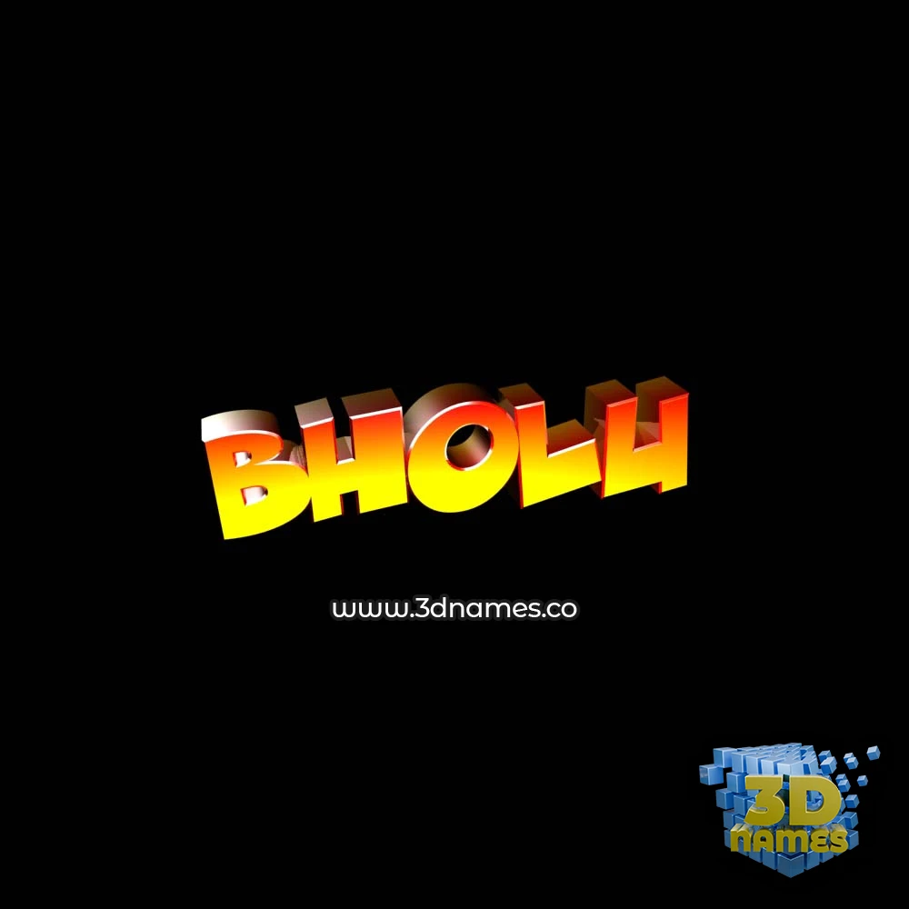 bholu in Black Background style - 3D name wallpaper