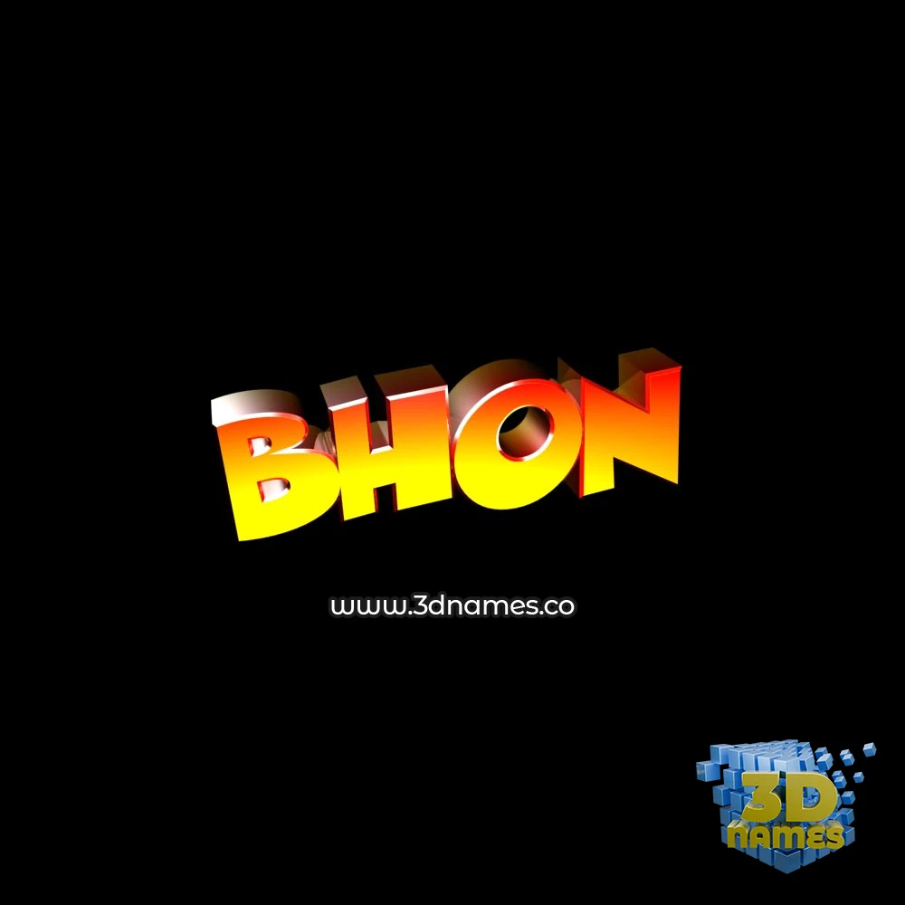 bhon in Black Background style - 3D name wallpaper