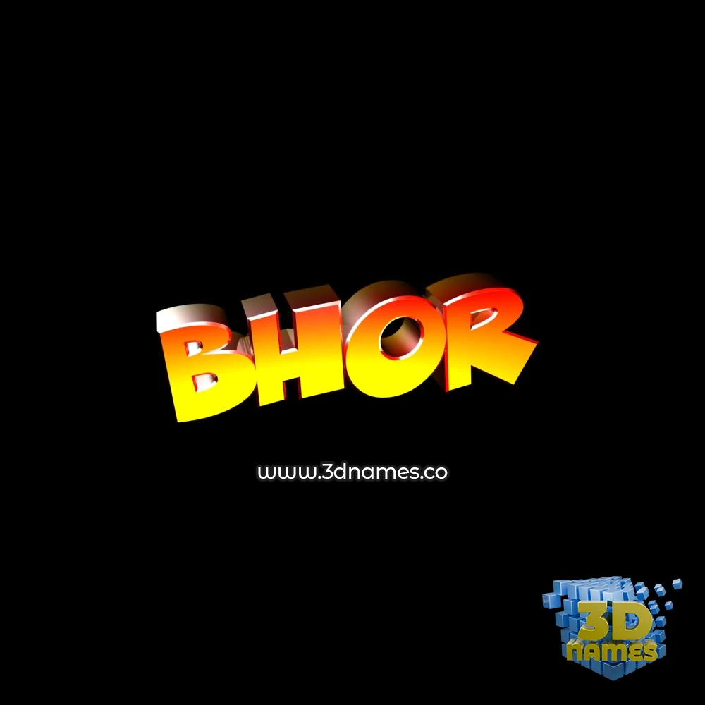 bhor in Black Background style - 3D name wallpaper