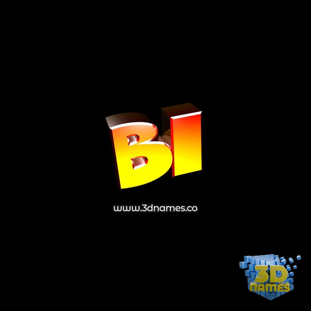 bi in Black Background style - 3D name wallpaper