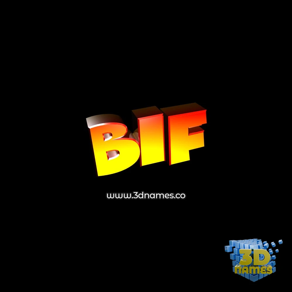 bif in Black Background style - 3D name wallpaper