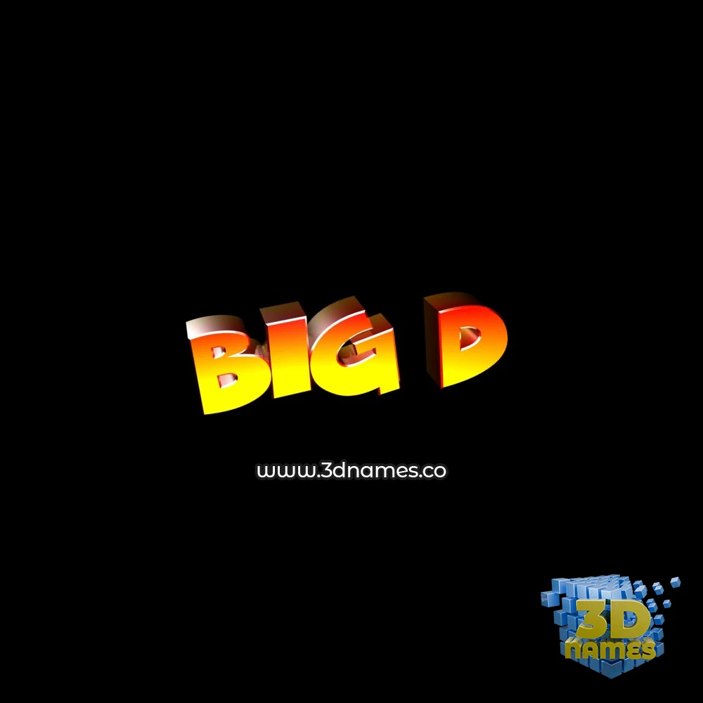 big d in Black Background style - 3D name wallpaper