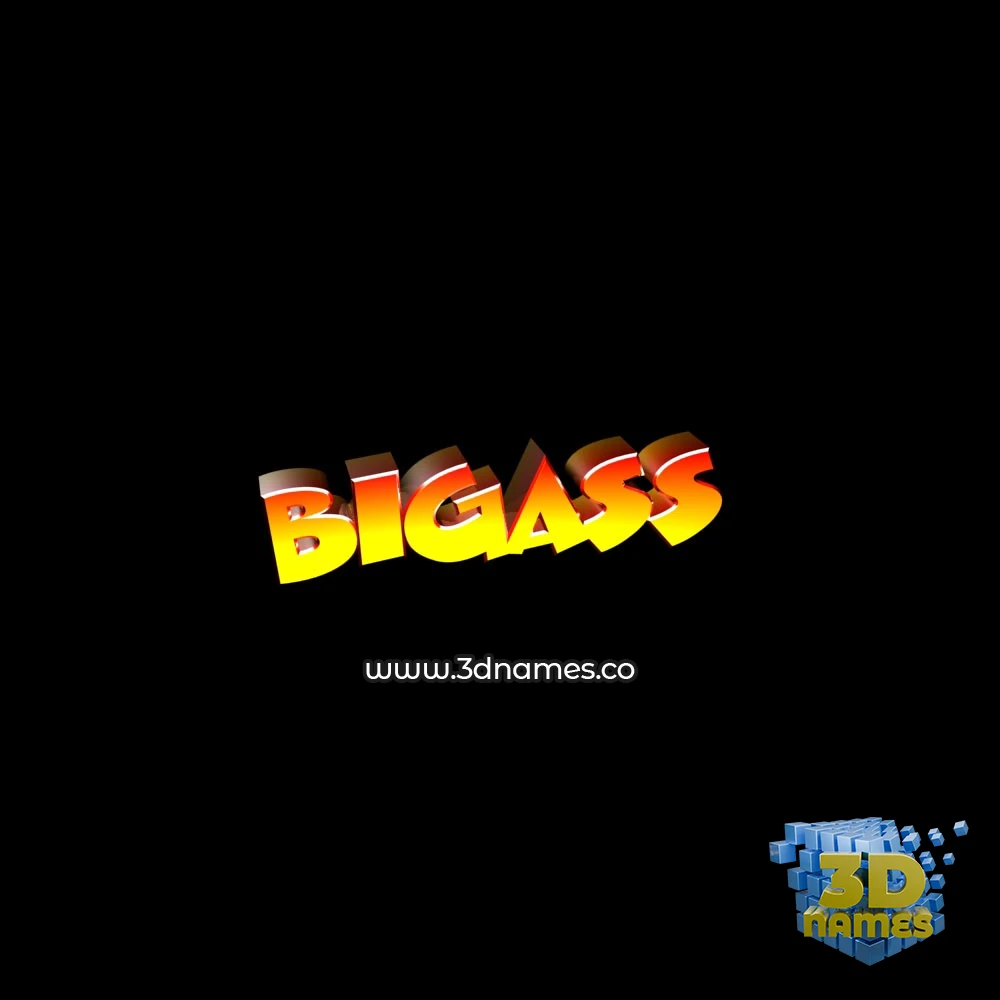 bigass in Black Background style - 3D name wallpaper