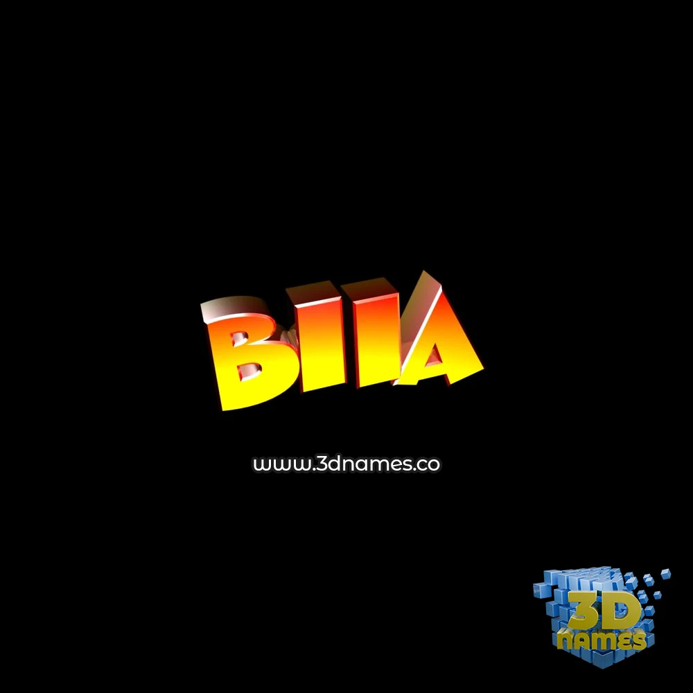 biia in Black Background style - 3D name wallpaper