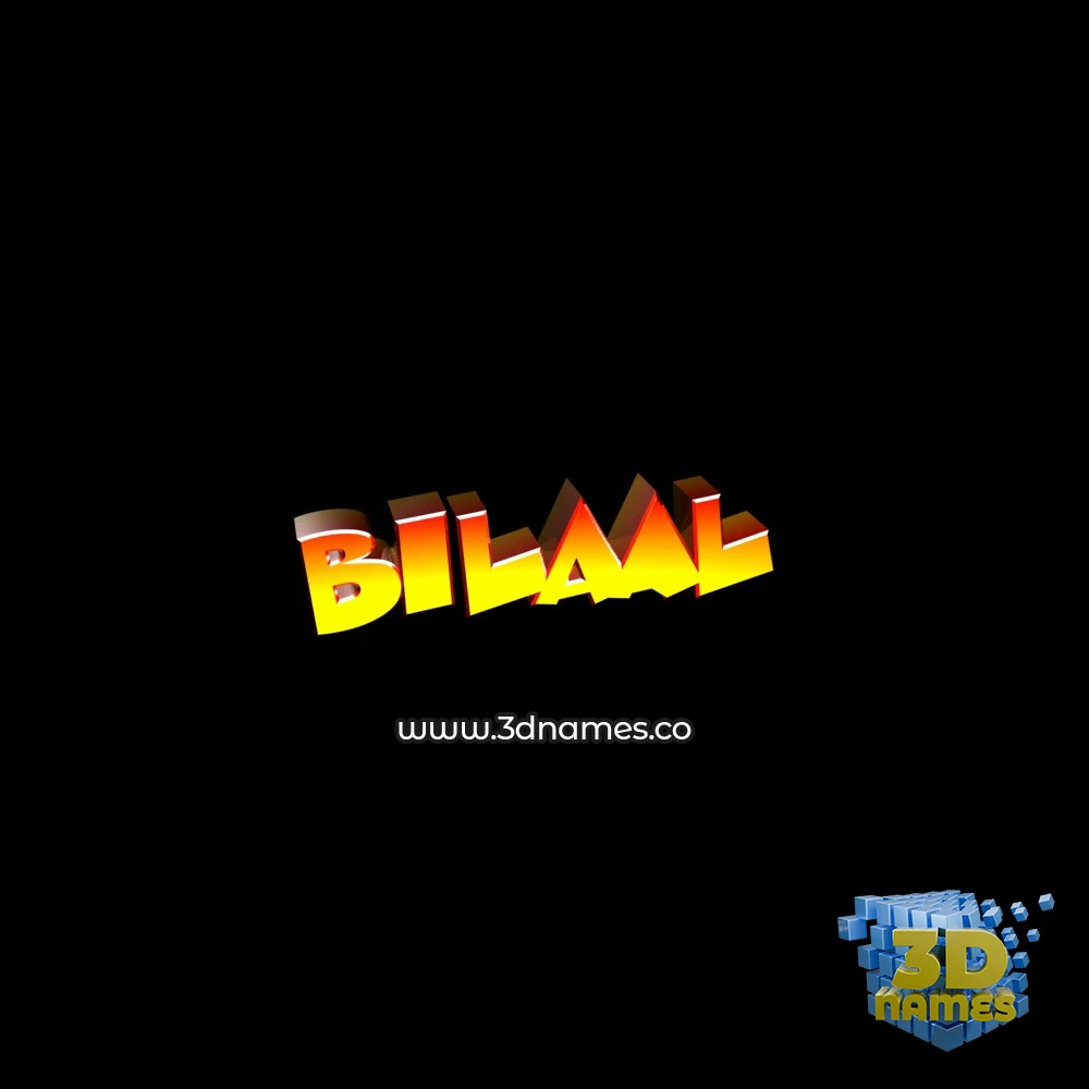 bilaal in Black Background style - 3D name wallpaper