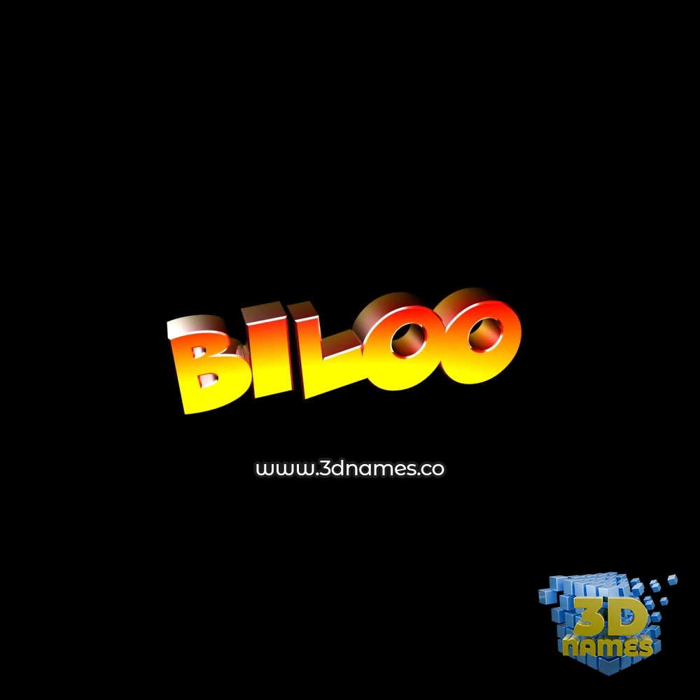 biloo in Black Background style - 3D name wallpaper