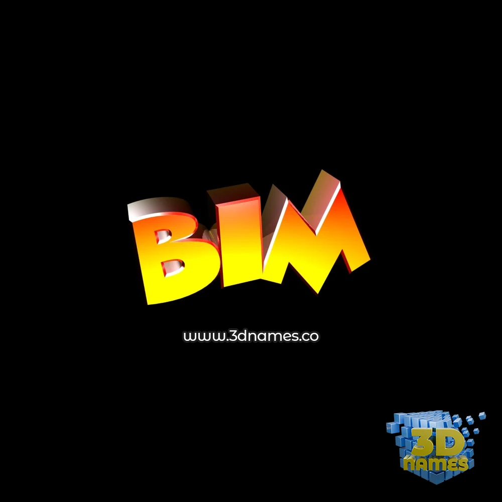 bim in Black Background style - 3D name wallpaper