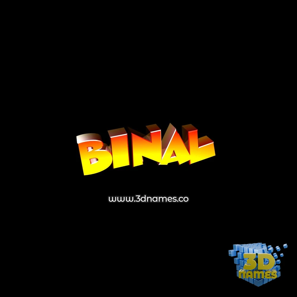 binal in Black Background style - 3D name wallpaper