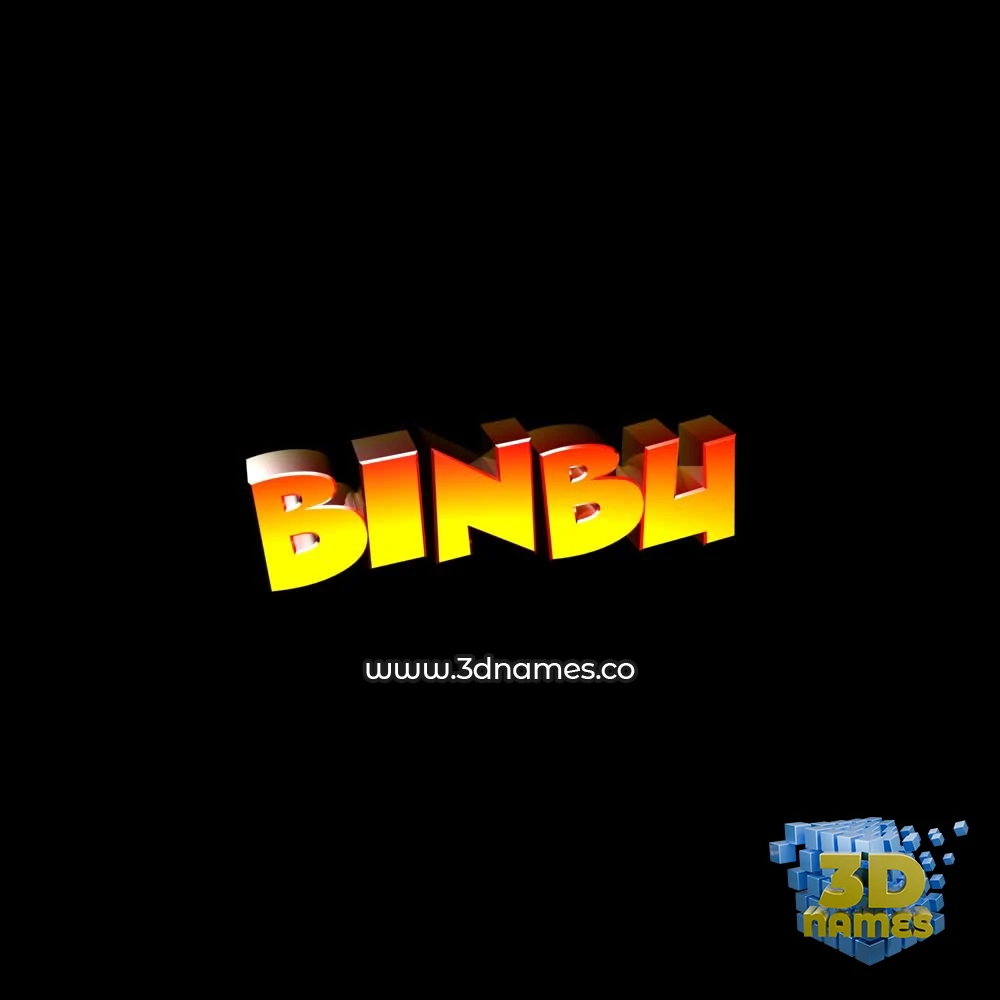 binbu in Black Background style - 3D name wallpaper