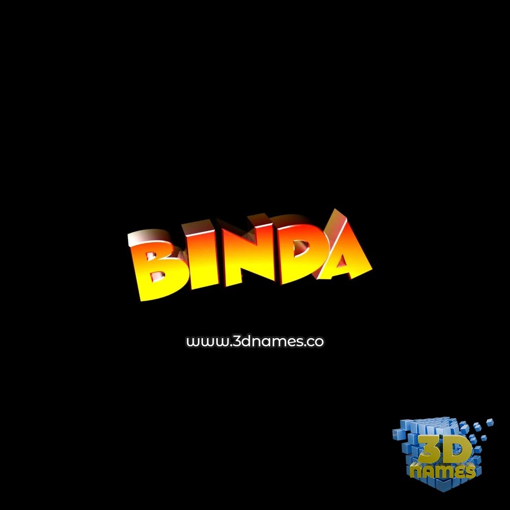 binda in Black Background style - 3D name wallpaper