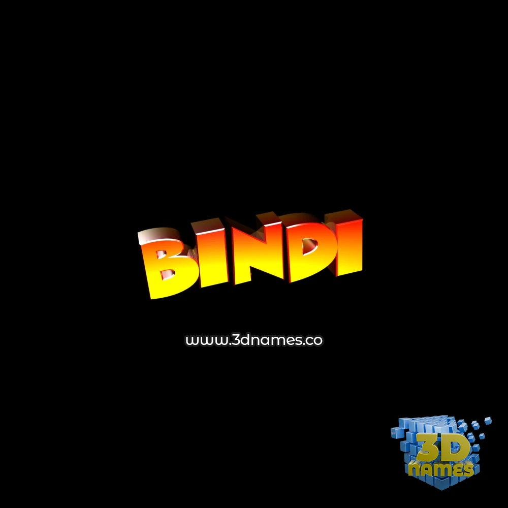 bindi in Black Background style - 3D name wallpaper