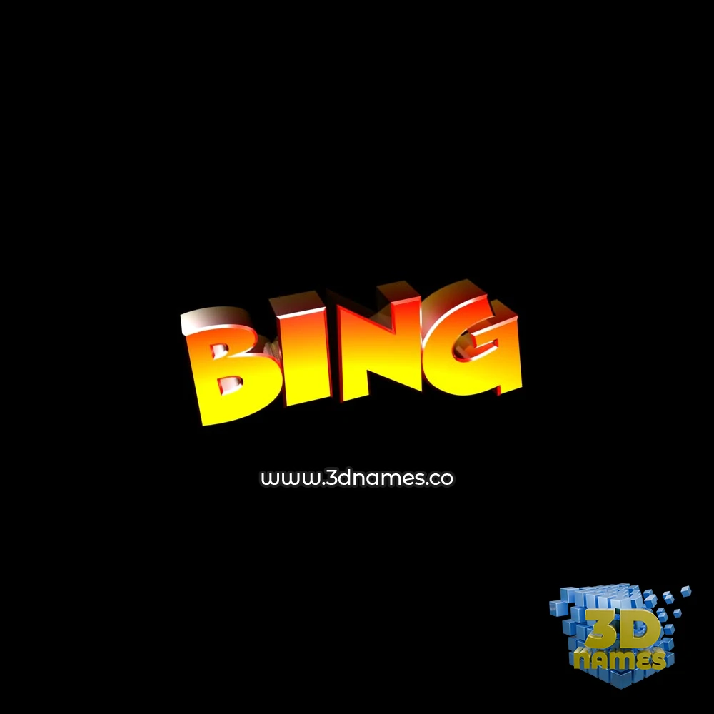 bing in Black Background style - 3D name wallpaper